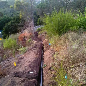 new irrigation pipes on the Porter Trail slope, 2010