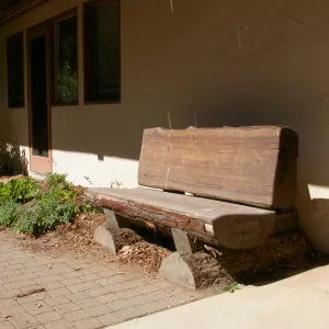 Santa Barbara Foundation Bench east side of north wing (Bench #22)