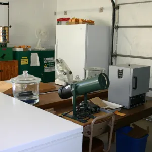 Seed cleaning equipment and storage facility at the Hort Unit