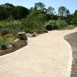 new pavered walkway along the Meadow