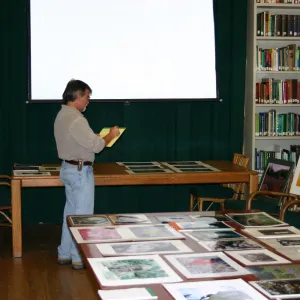 SCAPE Art Exhibit, judging in the Blaksley Library