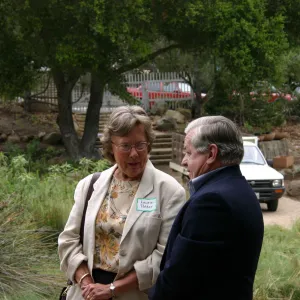 Bliss Luncheon, on the Blaksley Boulder patio, Laurie Potter and Bob Sherwood