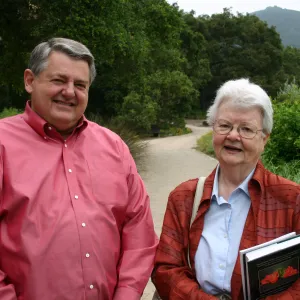 Bliss Luncheon, on the Blaksley Boulder patio, Ed Schneider and Shirley Tucker