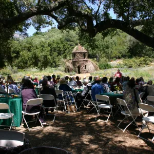Volunteer Luncheon, 2005, under the oaks