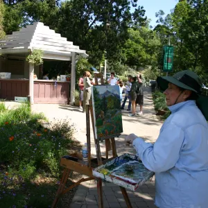 artist painting in the Garden