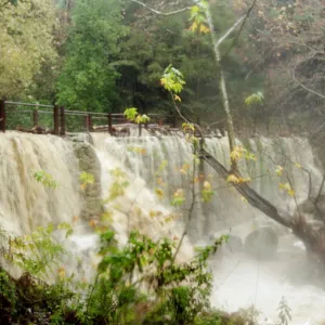 flood and storm debris at Mission Dam, Mission Creek