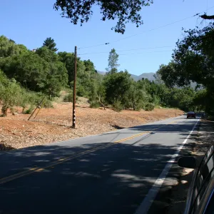 Mission Canyon Road after removal of Eucalyptus trees