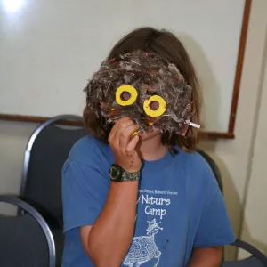 feather masks, SBBG Summer Nature Camp, 2008
