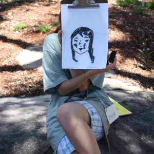 charcoal lesson, SBBG Summer Nature Camp, 2009