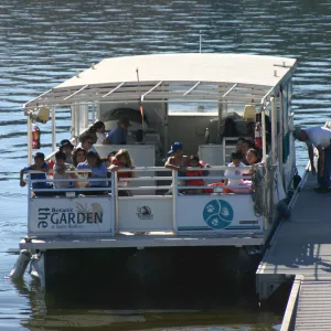 SBBG boat, Lake Casitas, SBBG education tours, 2005-2006