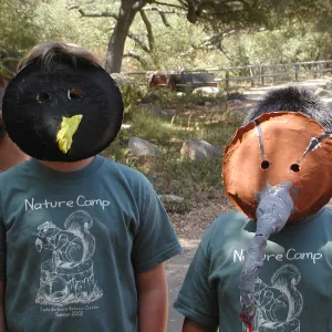 painted animal masks, SBBG Summer Nature Camp, 2002