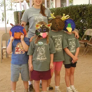 painted animal masks, SBBG Summer Nature Camp, 2002