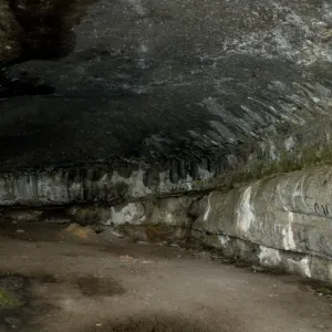 Wagon Caves rock shelter, Fort Hunter Liggett, SBBG Research and Conservation staff field trip, 2006