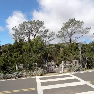 crosswalk, Mission Canyon Road, Santa Barbara Botanic Garden