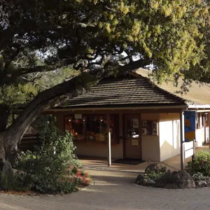 SBBG Entrance Kiosk, Garden Gift Shop, North Wing, wide panorama