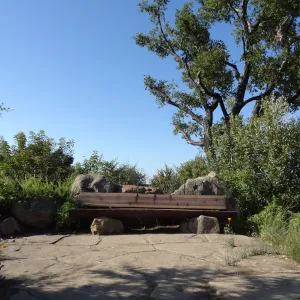 new wood Mr. and Mrs. William Stratton Porter Bench (bench #64) on Porter Trail, 3 years after the Jesusita Fire