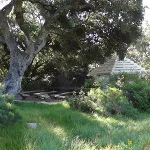 lower Meadow, amphitheater seating behind Entrance Kiosk