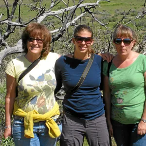 Vicinity of Ozena Ranger Station, Hwy 33. Betsy Collins, Heather Wenhau, Tricia Wardlaw