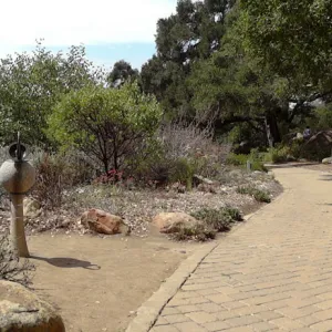 path on west side of Meadow, sundial, panorama