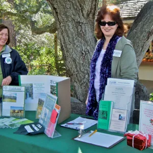 Cherie Welsh, Gina Benesh, Membership & Volunteer table display, SBBG Holiday Marketplace, 2011SBBG Holiday Marketplace, 2011