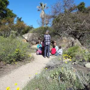 Docent with children in the Desert Section