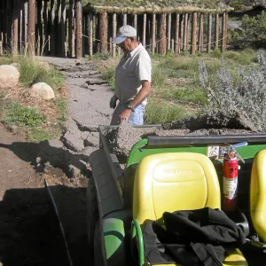Meadow, Manuel in fornt of Herb Parker installation