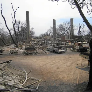 Jesusita Fire, destroyed Gane House