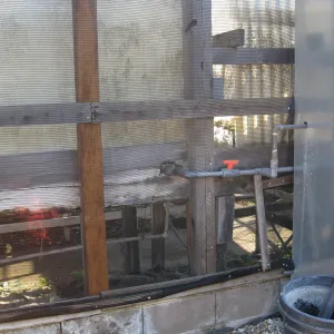 Hort nursery shade house after fire repairs