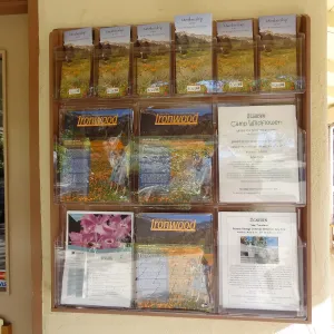 new brochure rack, Garden Shop, SBBG