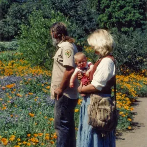 Geege, Carol, Ariel Ostroff on the Porter Trail at the Botanic Garden