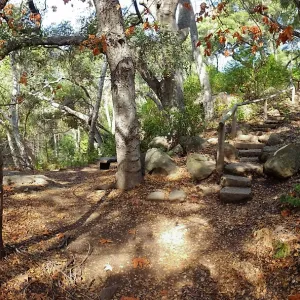 View from east wall of Mission Canyon on trail below Manzanita Section