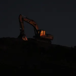 Excavator at Pritzlaff Conservation Center construction site