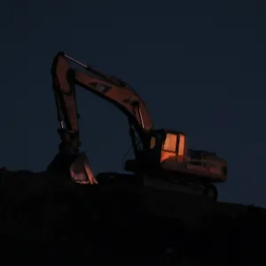 Excavator at Pritzlaff Conservation Center construction site