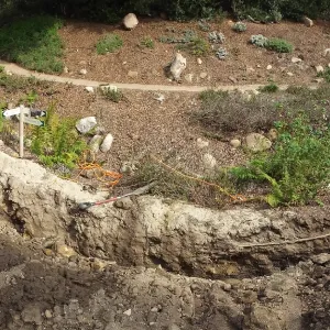 Arroyo sewer line construction