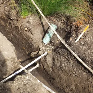 Arroyo sewer line construction