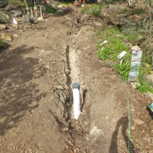 Arroyo sewer line construction