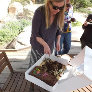 Staff farewell party for Tricia Wardlaw