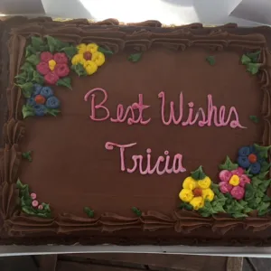 Farewell cake for Tricia Wardlaw