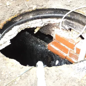 Arroyo Sewer Line Construction-septic tank below herbarium to be abandoned