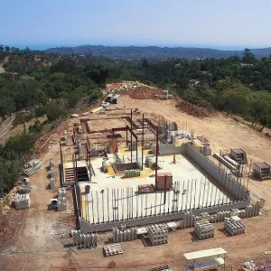 Aerial view of Pritzlaff Conservation Center construction