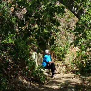 Seniors Free Day, visitor at Taylor Bench