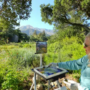 Elizabeth Mosely painting Meadow scene
