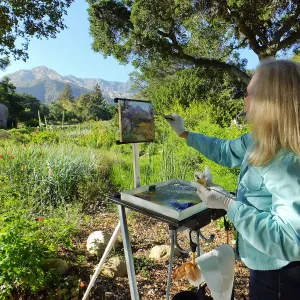 Elizabeth Mosely painting Meadow scene