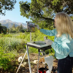 Elizabeth Mosely painting Meadow scene