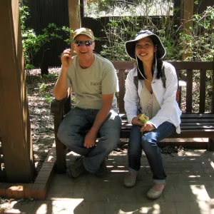 Rancho Santa Ana Botanic Garden, Dave Kershaw & Chi Truong taking a break