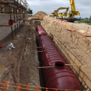 Pritzlaff Conservation Center Construction, Storm Water Detention Tank Installation