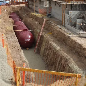Pritzlaff Conservation Center Construction, Storm Water Detention Tank Installation