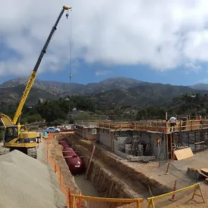 Pritzlaff Conservation Center Construction, Exterior looking northeast, Storm Water Detention Tank Installation