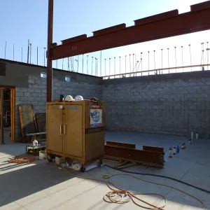 Pritzlaff Conservation Center Construction, looking southwest across first floor common area