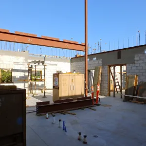 Pritzlaff Conservation Center Construction, looking southeast across first floor common area
